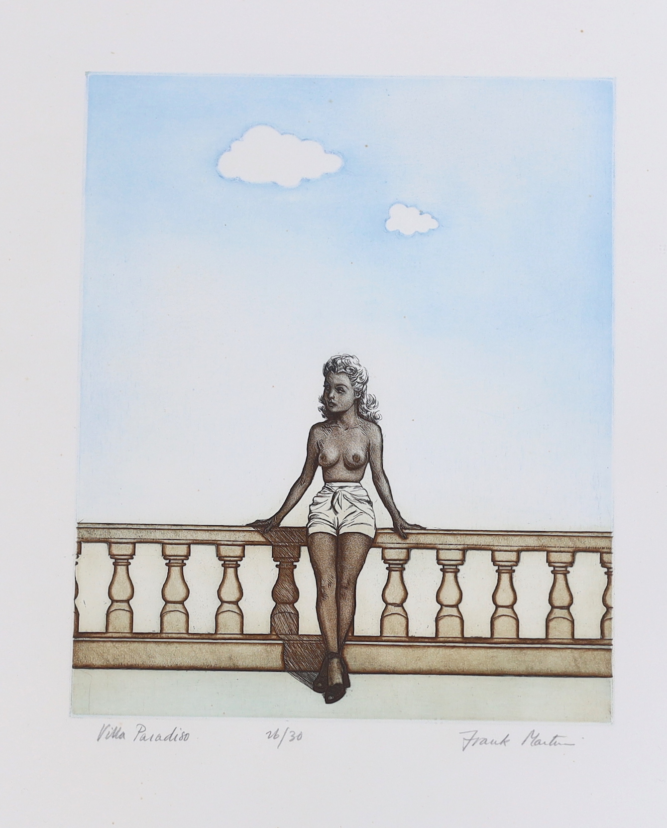 Frank Martin (1921-2005), pair of colour etchings, 'Bel Air' and 'Villa Paradiso', signed in pencil, one artist proof, one limited edition 26/30, 49 x 38cm